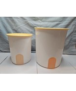Set of 2 Tupperware Large Storage Containers Nesting 2416B 2420D Beige - $19.99