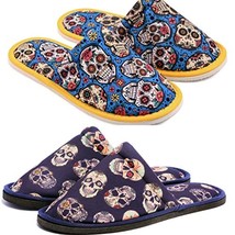 Valentine&#39;s Day Pack Big Skull For Him Mexican Skull For Her Home Slippers Kitch - £13.16 GBP