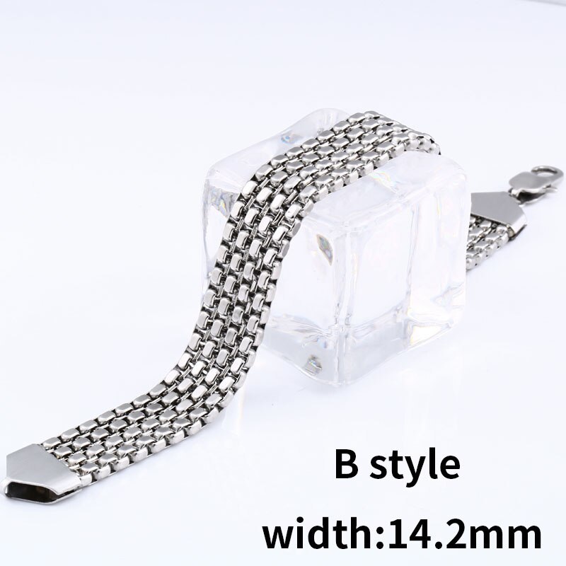 Beier 316L stainless steel Fashion Design Square Titanium Steel Bracelet Simple  - £10.42 GBP