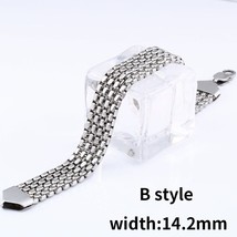 Beier 316L stainless steel Fashion Design Square Titanium Steel Bracelet Simple  - £10.33 GBP