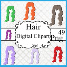 Hair Digital Clipart Vol. 4 - $93.95 MXN