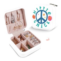 Leather Travel Jewelry Storage Box - Portable Jewelry Organizer - Hippie... - $15.47
