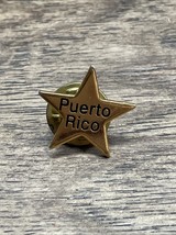 Vintage Puerto Rico Star Gold Tone Lapel Pin Pinback KG JD - $9.89