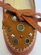 Clements Ribeiro Italy Russet Leather Calfskin Skimmers City Bow Flats 3... - $49.49