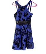 City Studio Blue & Black Floral Fit and Flare Cocktail Party Dress, Size 1 - $409.97 MXN