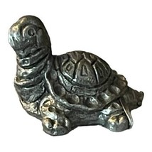 Hudson Pewter USA Tortoise Turtle Figurine 2202 Vintage 1980 Miniature - $182.44 MXN