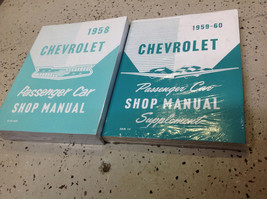 1958 Chevy Chevrolet Voiture Service Atelier Réparation Manuel Set Avec Suppleme - £79.31 GBP