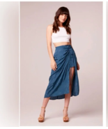 Band of the Free BOG Skirt Womens Medium Celene Teal Layered Midi Front ... - $18.61