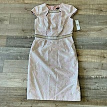 Carmen Marc Valvo Pink/Silver Jacquard Rhinestone Cocktail Dress Sz 6 $5... - $168.88