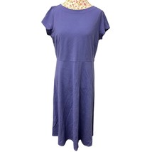  J. Jill Wearever Soft Purple Casual Midi Dress Short Sleeve M - $32.29