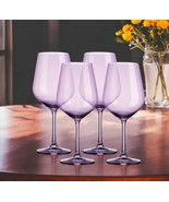 Set of Four Purple Crystal Balloon Bowl Stemmed Red Wine Glass - $4,548.89 MXN
