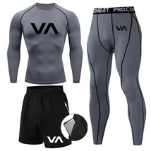 Men&#39;s Compression MMA Set Long Tight T-shirt Trauit Clothes Men Pants Workout Bo - £104.12 GBP