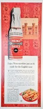 Heinz Worcestershire Sauce English Taste 1963 Vintage Print Ad - $9.62