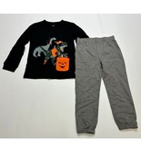 Boys Halloween Dinosaur Trick or Treaters Pants Set Black Gray 2 Pc-sz 2... - $18.81