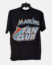 Miami Marlins MLB Adult T Shirt Size Medium Black Marlins Fan Club - $12.86