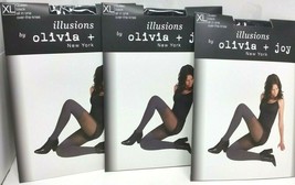 3 Olivia + Joy New York Women&#39;s Pantyhose All in One/over the knee Black... - £23.34 GBP