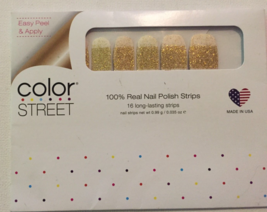 Color Street Nail Polish Strips Golden Girly Gold Glitter Overlay New - £6.15 GBP