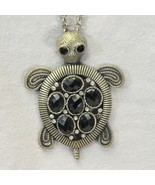 Sea Turtle Pendant 2 3/4&quot; Tall  16&quot; Chain Vintage Costume Jewelry - £11.77 GBP