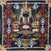 Hermes Scarf Le Regard De L&#39;Arctique 90 CM Silk Black Carre Winter Snow - £748.85 GBP