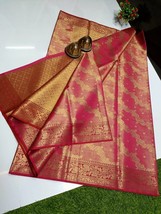 Premium Kanjivaram Look Zari Silk Saree,  Zari Weaving Saree, Wedding Sa... - £59.95 GBP