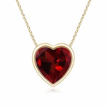 Angara Natural 6mm Garnet Heart Pendant Necklace in 14K Yellow Gold for Women - £292.19 GBP