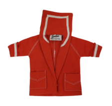 VINTAGE 1959-1962 MATTEL BARBIE RESORT RED JACKET COAT W/ WHITE STRIPES ... - $6.65