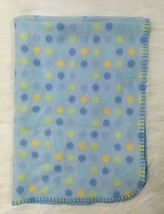 Parents Choice Baby Blanket Boy Polka Dot Blue Yellow Green Fleece B55 - £11.80 GBP