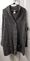 JMS Just My Size Cardigan Sweater Women&#39;s Size: 3X Buttons Pockets Charcoal CUTE - £15.06 GBP