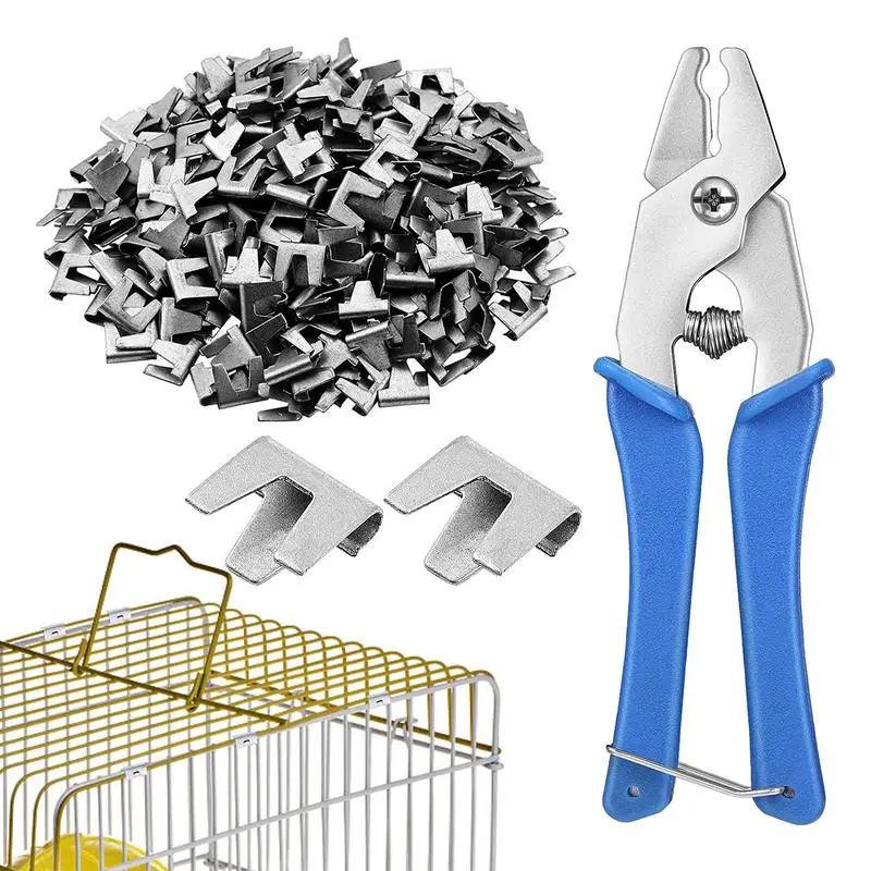 Wire Cage Clips Binding plier Wire Cage Fasten Clips Buckle Pliers with ... - $21.56
