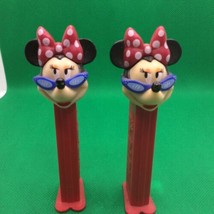 2- Pez Disney Minnie Mouse Glasses Polka Dot Bow Candy Dispenser Made in... - £7.80 GBP