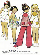 Vintage 1970's Misses' DRESS or TOP & PANTS Pattern 4519-m Size 12 - UNCUT - $12.00
