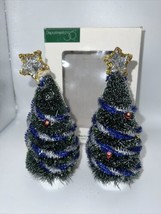 Department 56 Blue and Silver Decorated Sisal Tree Set of 2 - £12.50 GBP