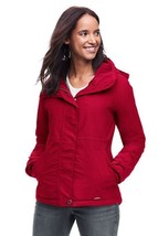 Lands End Women&#39;s Squall Hooded Jacket Rich Red New - £62.57 GBP