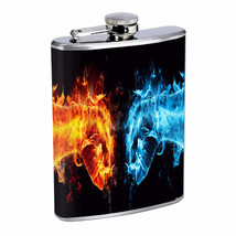 Fire And Ice Em21 Flask 8oz Stainless Steel Hip Drinking Whiskey - £11.83 GBP