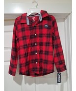 OshKosh B&#39;Gosh Boys&#39; Long Sleeve Woven Buttonfront Shirt Kids Size 8 Red... - $27.73 CAD