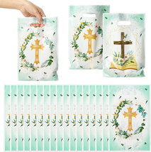 Cross Party Favor Bag 50Pcs Baptism First Communion Waterproof Goodie Bag with D - £16.63 GBP