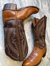 Vintage Larry Mahan  leather  cowboy boots for Cavender’s  mens size 9.5 D  - £129.07 GBP