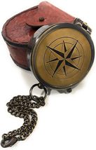 Brass Compass Will Protect You Proverbs 2:11 Antique Compass with Leather case A - £19.65 GBP