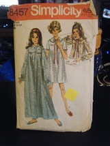 Simplicity 8457 Nightgown in 2 Lengths &amp; Bedjacket Pattern - Size M (12-14) - $10.38