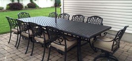 Patio dining set Elisabeth 11pc outdoor furniture Cast Aluminum chairs a... - $4,295.00