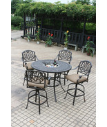 Patio 5 piece set outdoor Furniture Cast Aluminum bar height Elisabeth B... - £1,311.96 GBP