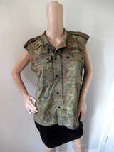 Vintage German army camo vest sleeveless shirt fieldshirt military GAO g... - $25.00