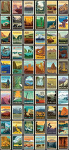 23.5&quot; X 44&quot; Panel National Parks USA Parks Travel Explorer Cotton Fabric D472.38 - $9.11