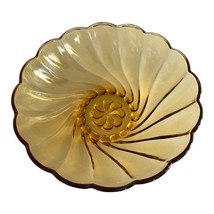 Vintage Hazel-Atlas Amber Swirl Glass Bowl – 9” x 4” – Mid-Century Press... - $429.73 MXN
