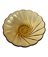 Vintage Hazel-Atlas Amber Swirl Glass Bowl – 9” x 4” – Mid-Century Press... - $23.00