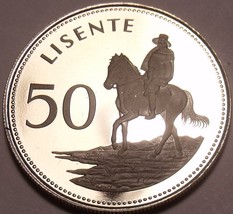 Rare Proof Lesotho 1979 50 Lisente~10k Minted~Equestrian Rider - $17.79