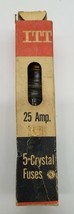 One(1) ITT 25 Amp Crystal Fuses Box of 5 Cat No. P-1025 - Made In USA - $14.06