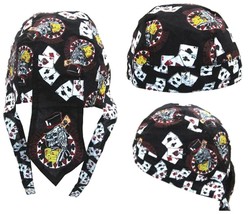 BUY 1 GET ONE SKELETON POKER CARDS BANDANNA CAP #226 hat  BIKER dorag ba... - $4.70