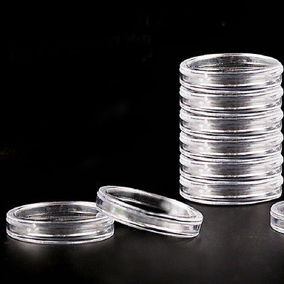 20 X 40mm Applied Clear Round Case Coin Storage Capsules Holder - $4.90