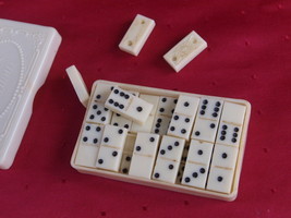 Antique Soviet Georgian USSR POCKET Game DOMINOES in  Box Tbilisi BAKELITE - £7.83 GBP